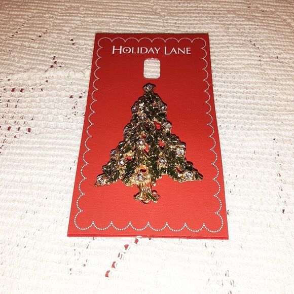 Holiday Lane Christmas Tree Brooch Pin NWT - Picture 2 of 3